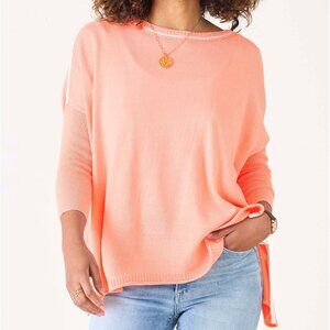 MerSea Catalina Crewneck Sweater - Peach/White Contrast One Size F85
